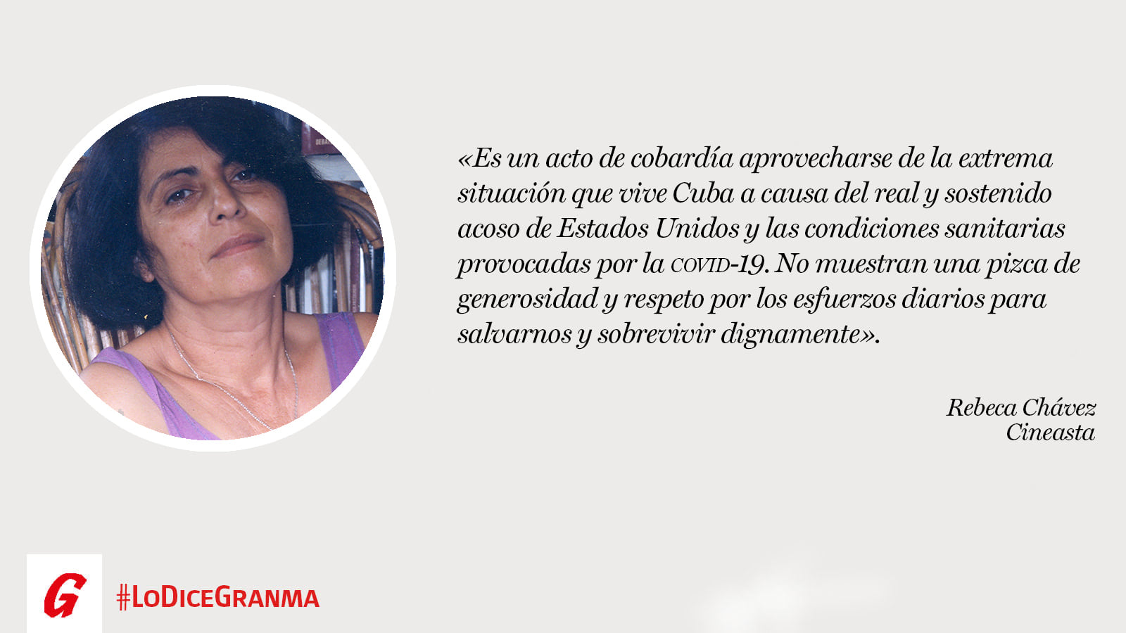 Rebeca Chávez en Granma